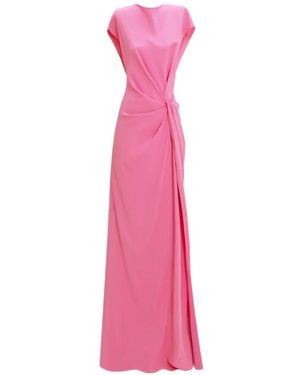Gemy Maalouf Draping Loose-Cut Maxi Dress - Pink
