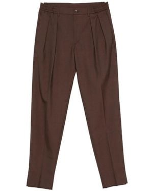 Tagliatore Pleated-Detail Trousers - Brown