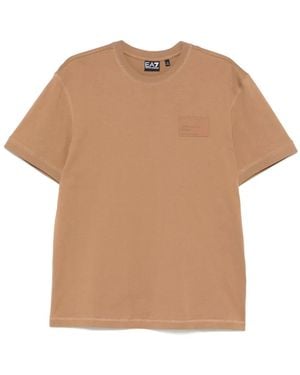 EA7 Katoenen T-Shirt - Naturel