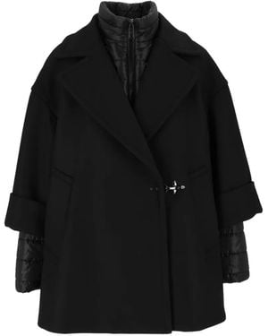 Fay Quilted-Insert Wool-Blend Jacket - Black