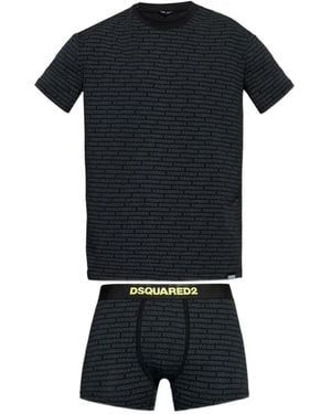 DSquared² Logo-Print T-Shirt And Boxers Set - Black