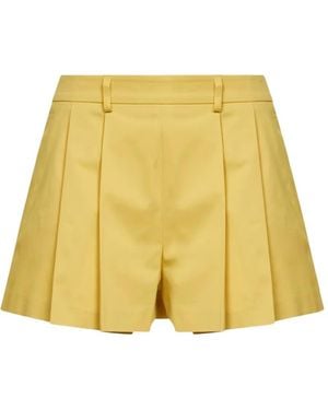 Blanca Vita Pleated-Motif Shorts - Yellow