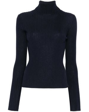 Soeur Ribbed High-Neck Sweater - Blue