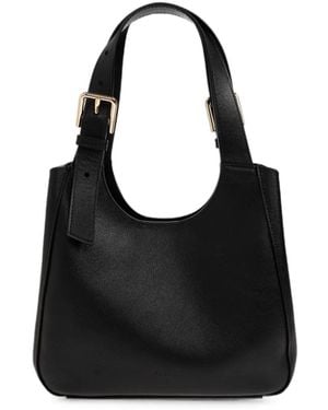 Furla Small Dora Buckle-Detail Leather Tote Bag - Black