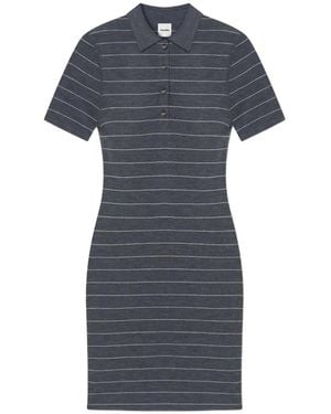 Nanushka Polo-Neck Striped Mini Dress - Blue