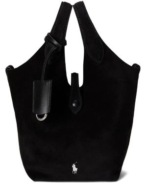 Polo Ralph Lauren Suede Satchel Bag - Black