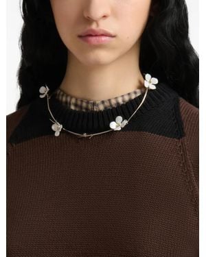 Marni Enamel Daisy Necklace - Black