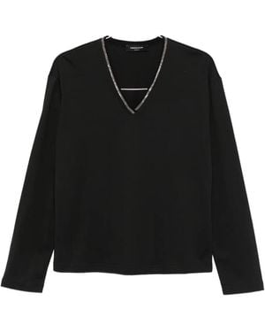 Fabiana Filippi Embellished-neckline T-shirt - ブラック