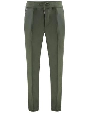 Moorer Pleated Drawstring Pants - Green