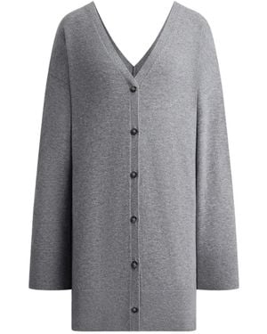 12 STOREEZ V-Neck Cardigan - Grey