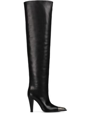 Le Silla Bottines À Bout Métallisé 110 Mm - Noir