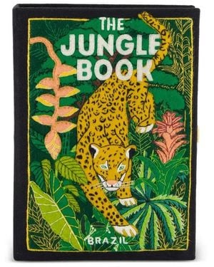Olympia Le-Tan The Jungle Book Embroidered Clutch Bag - Green