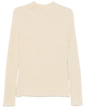 Bompard Gerippter Pullover - Weiß