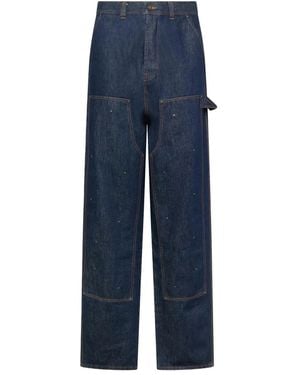 Kusikohc High-Waisted Straight-Leg Jeans - Blue