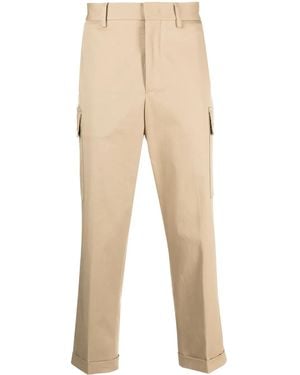 Etro Pegaso-Motif Cropped Cargo Trousers - Natural