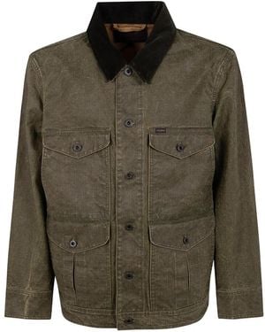 Filson Grid-Pattern Corduroy-Collar Jacket - Green