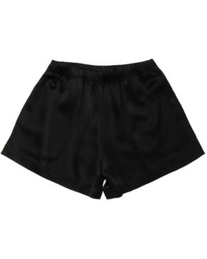 Leset Elastic-Waist Short Shorts - Black