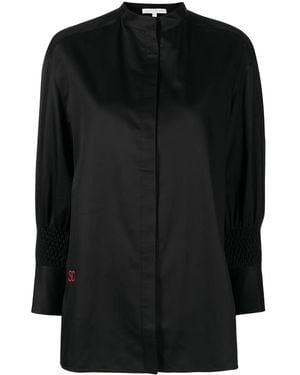 Shiatzy Chen Cotton Embroidered Sleeve Shirt - Black