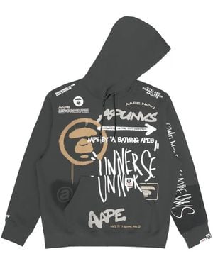 Aape By A Bathing Ape Graffiti-Print Hoodie - Gray