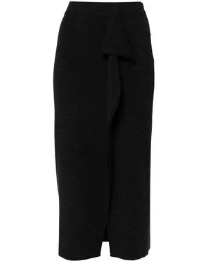 P.A.R.O.S.H. Draped Midi Skirt - Black