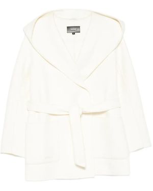 Mackage Belted Hooded Coat - White