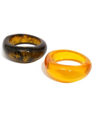 Bimba Y Lola Set Of 2 And Amber-Effect Resin Bracelets - Orange