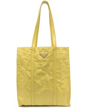 Prada Logo-Plaque Tote Bag - Yellow