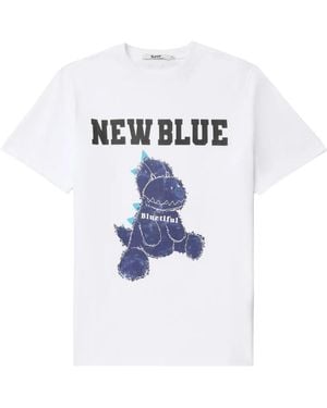 SJYP T-Shirt Met Grafische Print - Wit