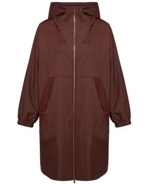 Yves Salomon Hooded Coat - Purple