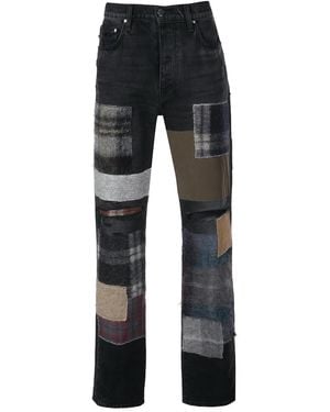 Amiri Mohair Patchwork Loose Jeans - Black