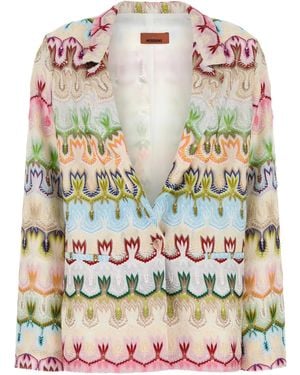Missoni Embroidered Blazer - Natural