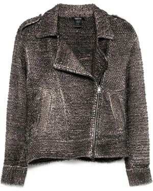 Avant Toi Open-Knit Jacket - Black