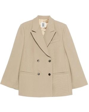 By Malene Birger Double-Breasted Flap Pocket Jacket - Natural