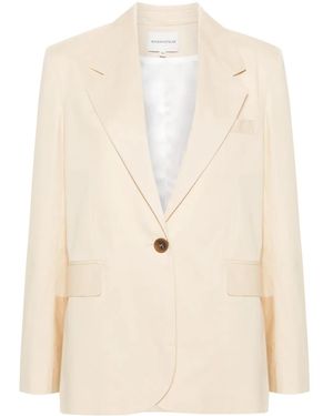 Maison Kitsuné Tailored Cotton Blazer - Natural