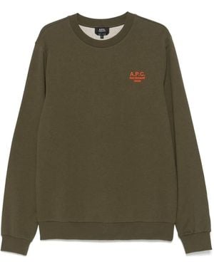 A.P.C. Sudadera con logo estampado - Verde
