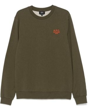A.P.C. Logo-Print Sweatshirt - Green