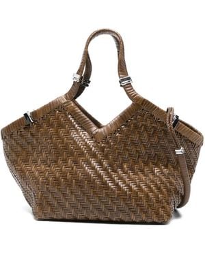 Benedetta Bruzziches Sac Cabas En Cuir À Design Tressé - Brown