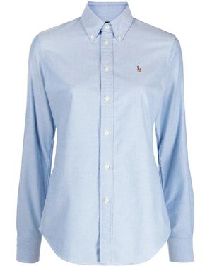 Polo Ralph Lauren Logo-Embroidered Oxford Shirt - Blue