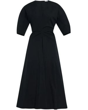 Rosetta Getty Abito Midi Con Arricciatura - Nero