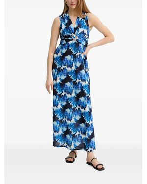 Morgan Tie-Dye Ring-Detail Dress - Blue