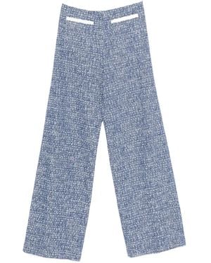 Maje Zip-Fastening Tweed Pants - Blue