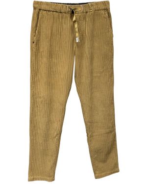White Sand Corduroy Belted Straight-Leg Trousers - Green