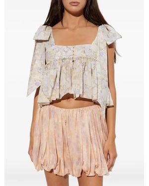 Chloé Tie-Strap Cropped Top - Natural