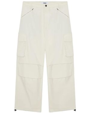MSGM Hose Mit Aufgesetzten Taschen - Weiß