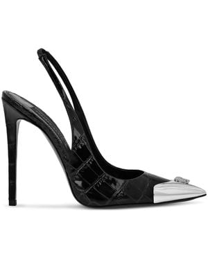 Philipp Plein 120Mm Crocco Court Shoes - Black