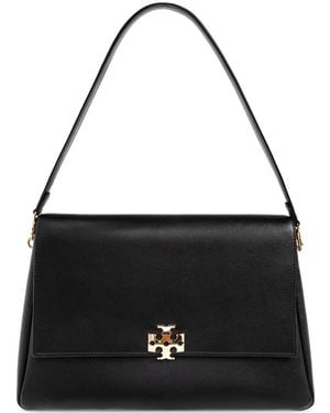 Tory Burch Logo-plaque Leather Tote Bag - Black
