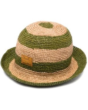 Paul Smith Striped Raffia Hat - Green