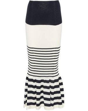 Junya Watanabe Gestreepte Midi-Rok Met Zeemeerminsilhouet - Wit