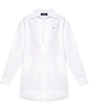 DSquared² Mini-Jurk Met Wingtip Kraag - Wit