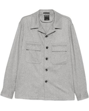 ZEGNA Button-Fastening Shirt Jacket - Grey